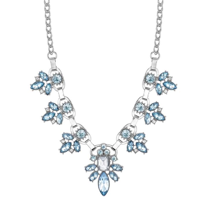 1928 Blue Stone Cluster Necklace, Women's, Size: 15, Multicolor