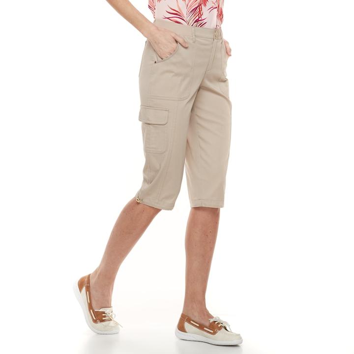 Women's Croft & Barrow&reg; Utility Skimmer Shorts, Size: 12, Lt Beige