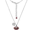 South Carolina Gamecocks Sterling Silver Team Logo & Crystal Football Pendant Necklace, Women's, Size: 18, Multicolor