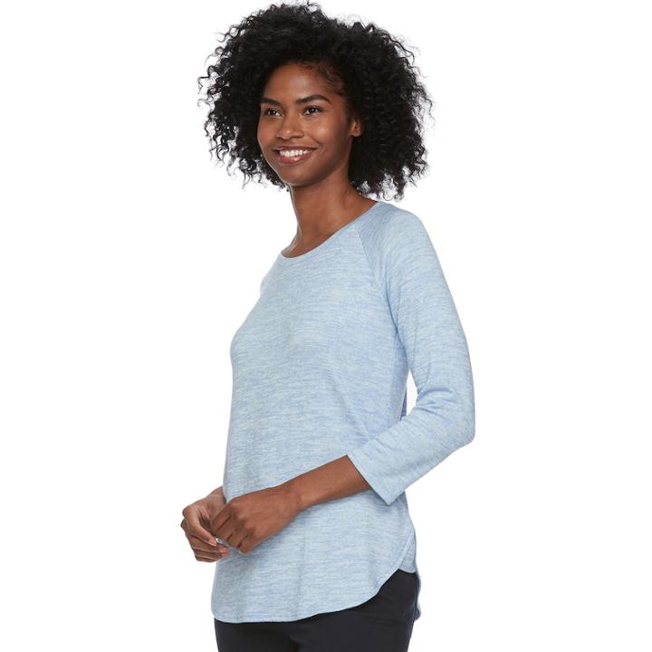 Women's Sonoma Goods For Life&trade; Supersoft Crewneck Tee, Size: Xxl, Light Blue