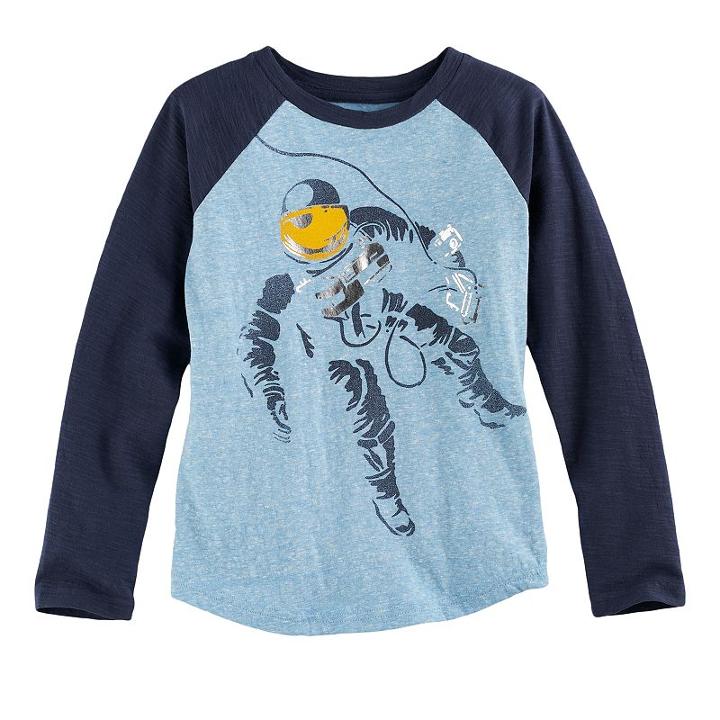 Boys 4-7x Sonoma Goods For Life&trade; Raglan Slubbed Graphic Tee, Size: 7x, Blue