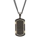 Men's Two Tone Stainless Steel Woven Dog Tag Necklace, Size: 24, Multicolor