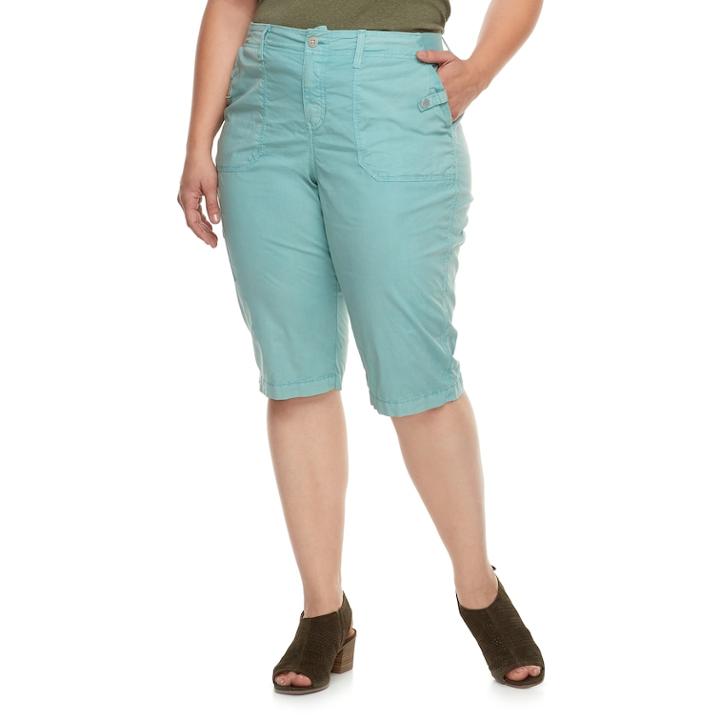 Plus Size Sonoma Goods For Life&trade; Ultra Breathable Poplin Skimmer Shorts, Women's, Size: 22 W, Med Blue
