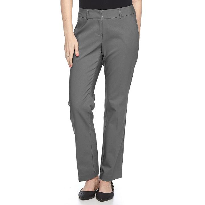 Petite Apt. 9&reg; Torie Curvy Fit Dress Pants, Women's, Size: 12p-short, Grey (charcoal)
