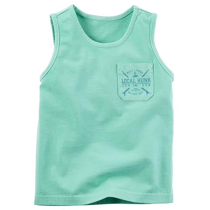 Boys 4-8 Carter's Chest Pocket Graphic Front & Back Tank Top, Boy's, Size: 7, Turquoise/blue (turq/aqua)