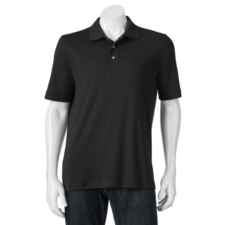 Big & Tall Croft & Barrow&reg; Signature Pocket Polo, Men's, Size: M Tall, Black