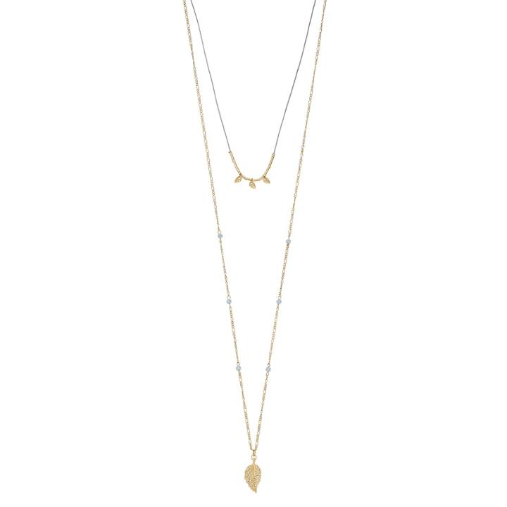 Lc Lauren Conrad Double Strand Leaf Necklace, Women's, Blue