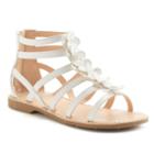 So&reg; Girls' Flower Gladiator Sandals, Girl's, Size: 12, White