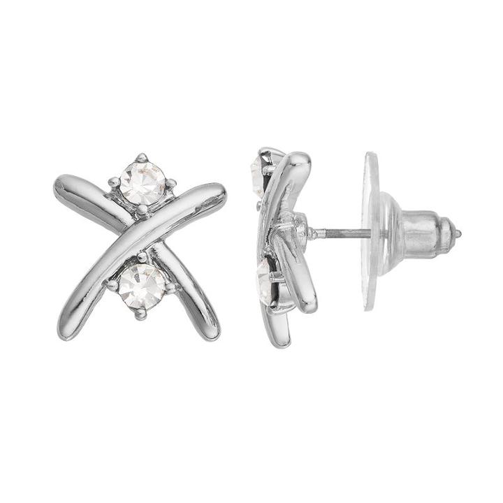 Jennifer Lopez Crisscross Stud Earrings, Women's, Silver
