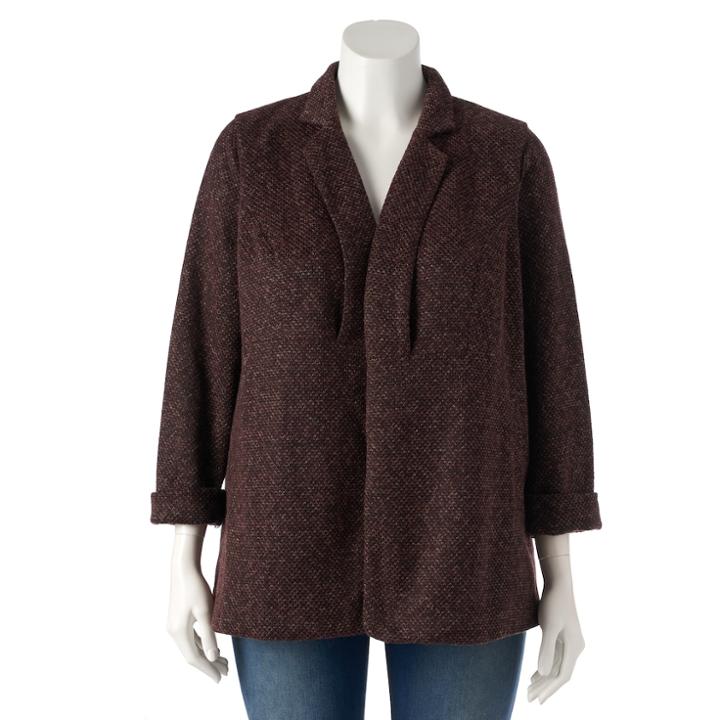 Plus Size Lc Lauren Conrad Knit Blazer, Women's, Size: 2xl, Red