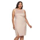 Plus Size Jennifer Lopez Lace-up Suede Sheath Dress, Women's, Size: 18 W, Pink