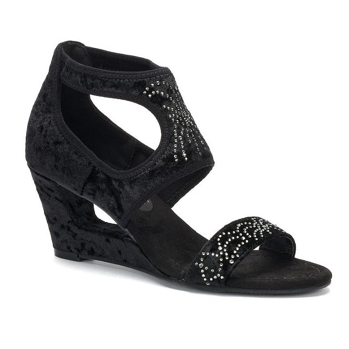 New Yok Transit Natural Pretty Women's Wedge Sandals, Size: Medium (10), Black
