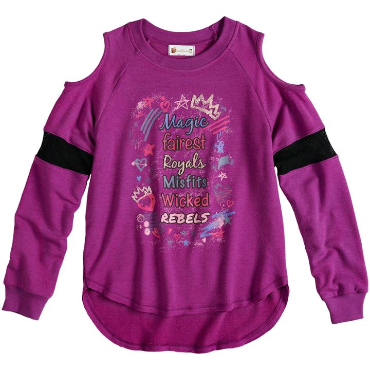 Disney's D-signed Descendants 2 Girls 7-16 Graphic Varsity Top, Size: Medium, Lt Purple