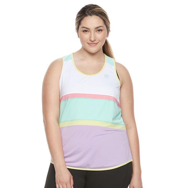 Plus Size Fila Sport&reg; Stripe Block Tank Top, Women's, Size: 1xl, White