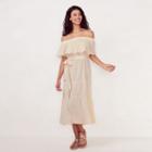 Women's Lc Lauren Conrad Beach Shop Off-the-shoulder Midi Dress, Size: Large, White Oth