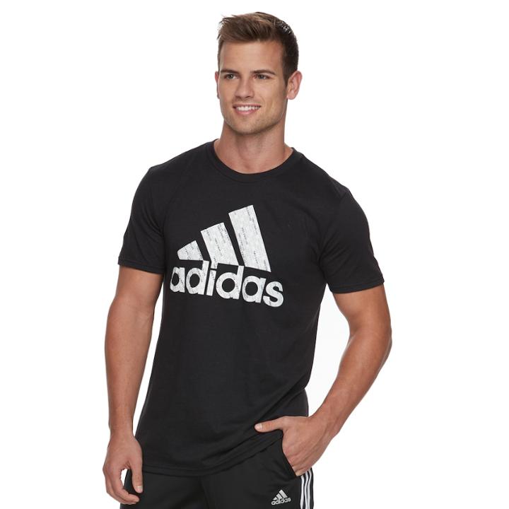 Men's Adidas Logo Dazzle Tee, Size: Xl, Black