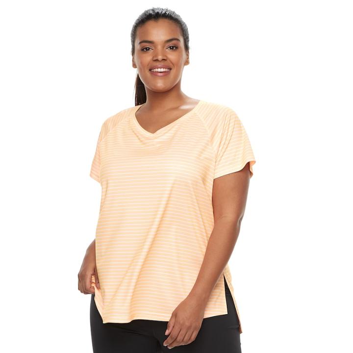 Plus Size Tek Gear&reg; Space-dyed Performance Base Layer Tee, Women's, Size: 1xl, Brt Orange