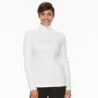 Women's Croft & Barrow&reg; Long Sleeve Turtleneck Top, Size: Small, Natural