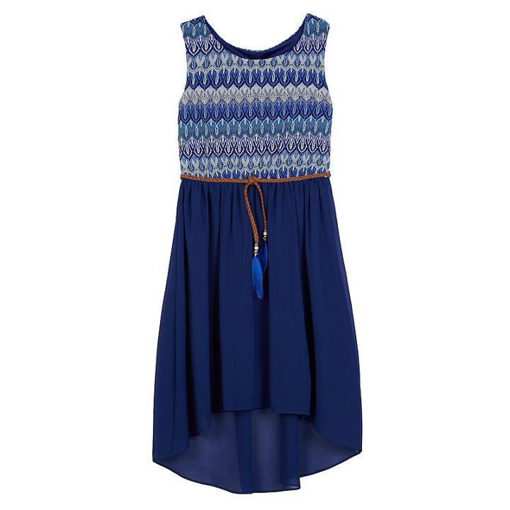 Girls 7-16 Iz Amy Byer Belted Lace High-low Hem Dress, Girl's, Size: 14, Ovrfl Oth