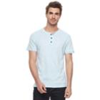 Men's Apt. 9&reg; Modern-fit Slubbed Henley, Size: Large, Light Blue