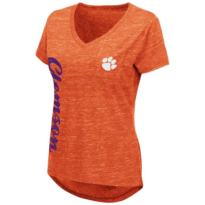 Women's Clemson Tigers Wordmark Tee, Size: Medium, Drk Orange