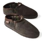 Muk Luks Men's Leather Berber Fleece Slippers, Size: 12, Brown
