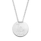 Los Angeles Dodgers Sterling Silver Disc Pendant Necklace, Women's, Size: 16, Grey
