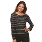 Women's Caribbean Joe Striped Tape Yarn Sweater, Size: Xl, Oxford