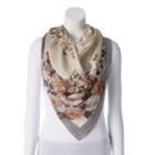 Women's Dana Buchman Rose Bouquet Square Scarf, White