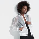K/lab Clear Bomber Jacket, Girl's, Size: Medium, White