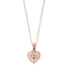 Charming Girl Kids' 10k Rose Gold Filigree Heart Pendant Necklace, Size: 15