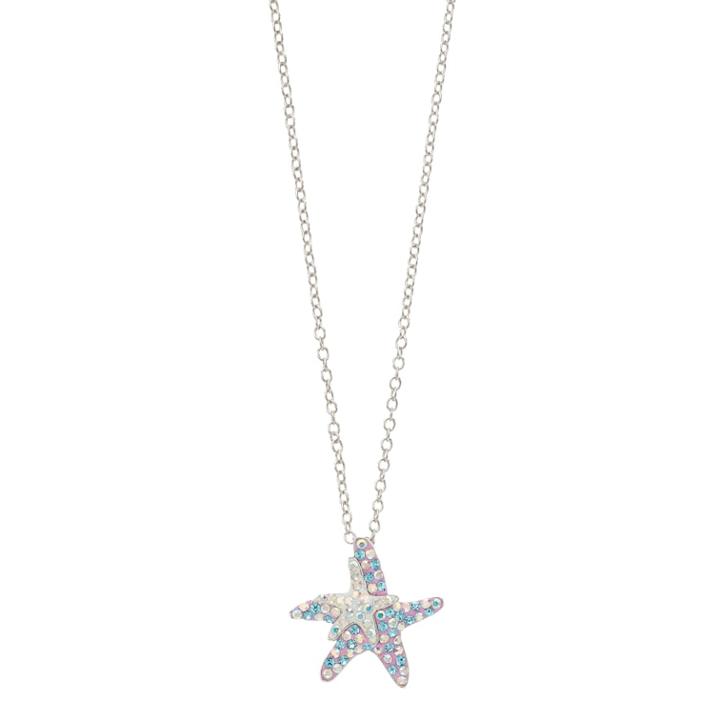 Silver Tone Starfish Pendant Necklace, Women's, Size: 18, Blue