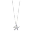 Silver Tone Starfish Pendant Necklace, Women's, Size: 18, Blue