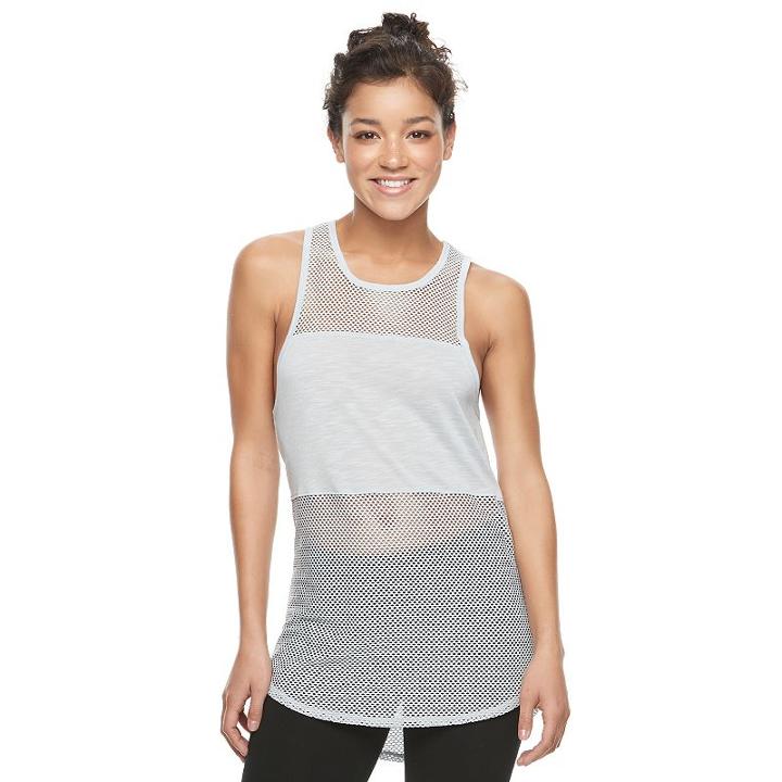 Juniors' So&reg; Mesh Racerback Tank, Girl's, Size: Medium, Grey