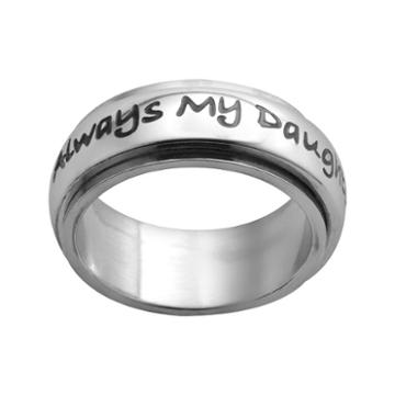 Stainless Steel Always My Daughter Ring, Women's, Size: 6, Grey