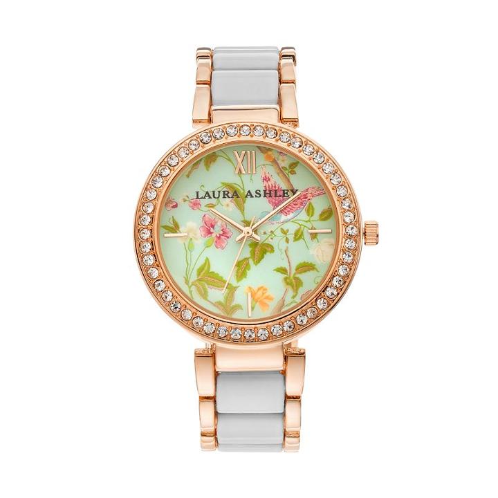 Laura Ashley Women's Crystal Watch, Multicolor