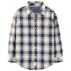 Boys 4-12 Carter's Plaid Button Down Shirt, Size: 10/12, Blue Yellow Plaid