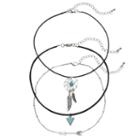Mudd&reg; Dream Catcher, Arrow & Triangle Choker Necklace Set, Women's, Blue