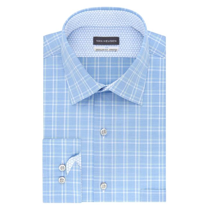 Men's Van Heusen Air Regular-fit Stretch Dress Shirt, Size: 17-34/35, Turquoise/blue (turq/aqua)