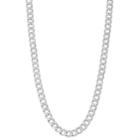 Men's Sterling Silver Curb Chain Necklace, Size: 20, Grey