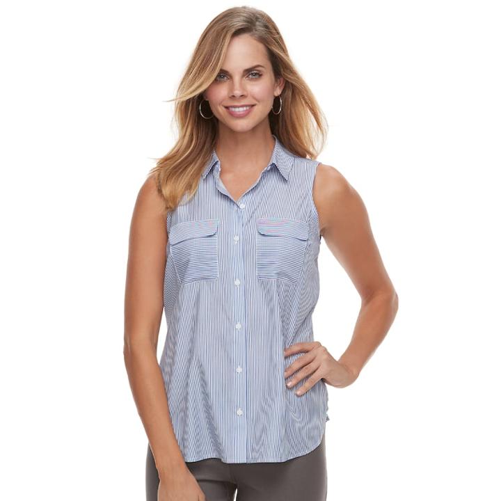 Women's Apt. 9&reg; Sleeveless Blouse, Size: Medium, Med Blue