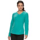 Women's Tek Gear&reg; Microfleece V-neck Tee, Size: Small, Turquoise/blue (turq/aqua)