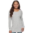 Women's Sonoma Goods For Life&trade; Lattice Sweater, Size: Large, Med Grey