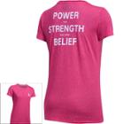 Women's Under Armour Power In Pink Tech Short Sleeve Graphic Tee, Size: Xs, Dark Pink