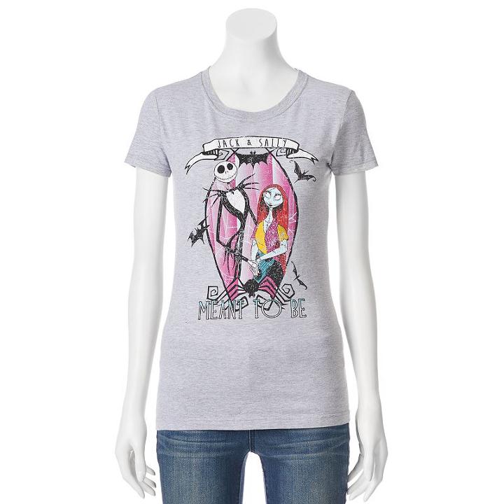 Juniors' The Nightmare Before Christmas Jack & Sally Meant To Be Graphic Tee, Teens, Size: Small, Ovrfl Oth