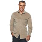 Men's Apt. 9&reg; Slim-fit Stretch Corduroy Shirt, Size: Xlg Slim, Med Beige