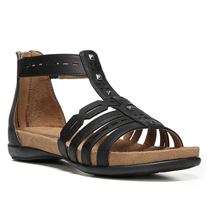 Naturalsoul By Naturalizer Antigua Women's Sandals, Size: 7.5 Wide, Black