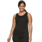 Plus Size Cuddl Duds Softech Venice Lace-trim Racerback Tank, Women's, Size: 1xl, Black