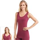 Women's Cuddl Duds Softwear Reversible Tank, Size: Regular, Dark Red