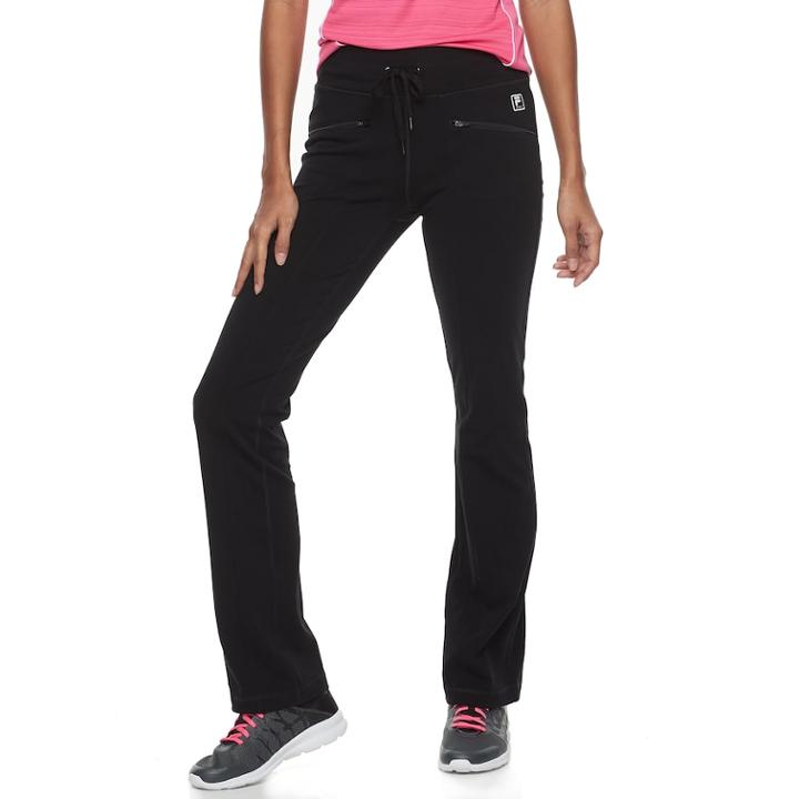 Women's Fila Sport&reg; Zip Pocket Workout Pants, Size: Medium, Black